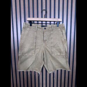 Abercrombie & Fitch Cargo Shorts 30 Mens Beige Cut Off Hem Carpenter